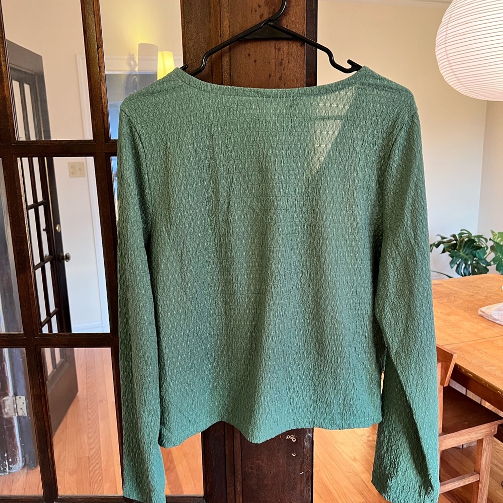 Madewell Crinkle Cardigan Green